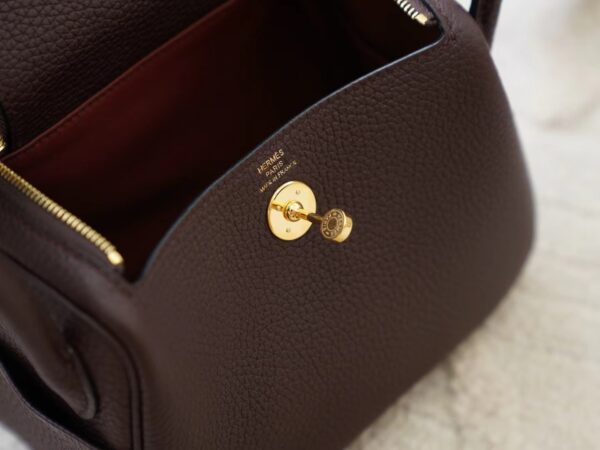 mmexport1726644724190 USA Washington Hermes 0G Rouge Sellier Clemence Leather Mini Lindy 19CM Gold Hardware