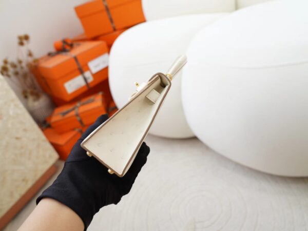 mmexport1726644750900 Hermes Bag Images KK Ostrich Mini Kelly 19CM 8L Beton Gold Hardware
