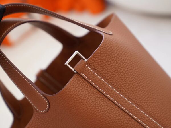 mmexport1726735207845 Hermes Bag Images Clemence Leather CK37 Gold Picotin 18CM Silver Hardware