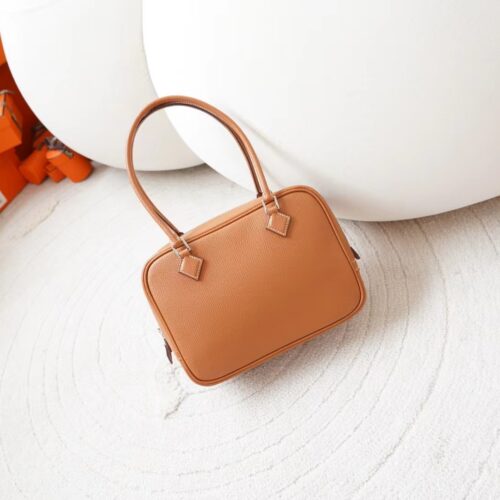 Singapore Kuala Lumpur Hermes Plume Mini 20CM CK37 Gold Epsom Leather Silver Hardware