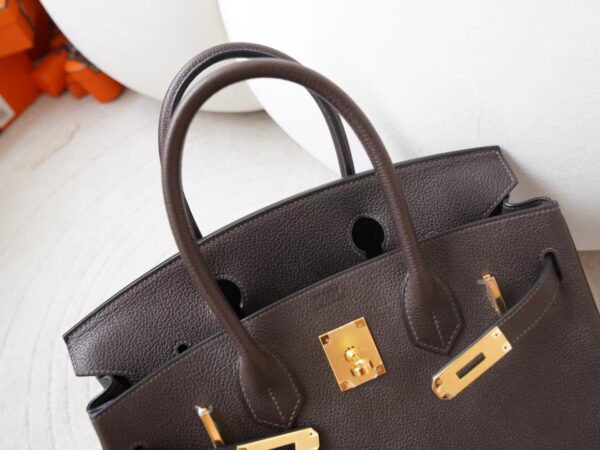 mmexport1727074567578 Hermes Birkin 30 Bag Images Faubourg Barenia CC46 Ebene Gold Hardware