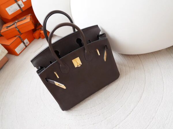 mmexport1727074569556 Hermes Birkin 30 Bag Images Faubourg Barenia CC46 Ebene Gold Hardware