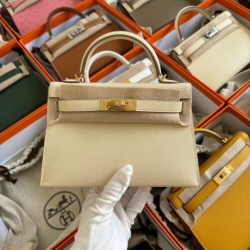 Canada Ottawa Hermes Mini Kelly 19CM Epsom Leather CC10 Craie Gold Hardware