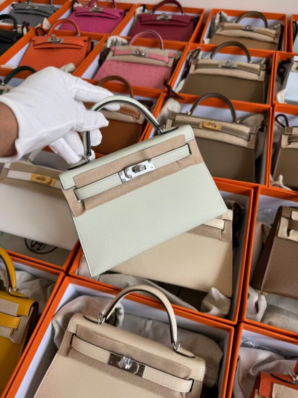 mmexport1729233888019-1 Hermes Bag Images Mini Kelly 19CM Epsom Leather 0S Vert Fizz Silver Hardware
