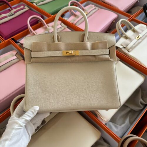 Hermes Bag Price Birkin 25CM CC10 Craie Togo Leather Gold Hardware