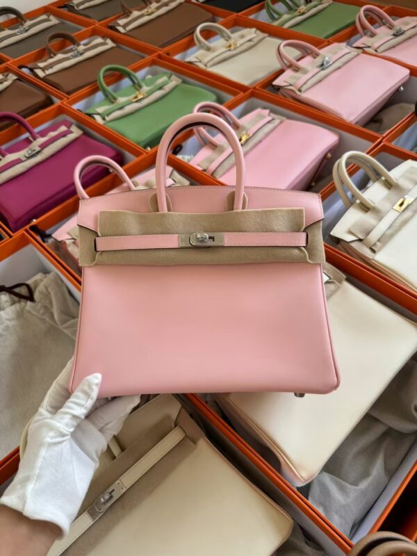 mmexport1729502629073-1 Hermes Birkin 25CM Swift Leather 3Q Rose Sakura Silver Hardware