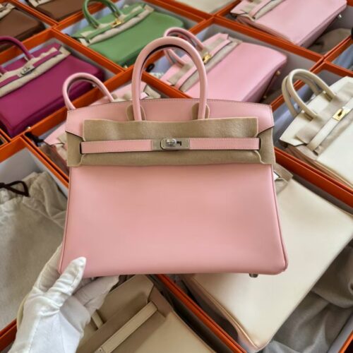 Hermes Birkin 25CM Swift Leather 3Q Rose Sakura Silver Hardware