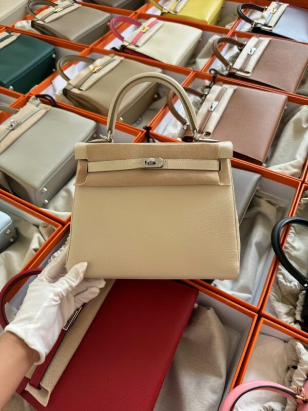 mmexport1729587254149-1 Canada Ottawa Hermes Kelly 25CM Togo Leather CK10 Craie Silver Hardware