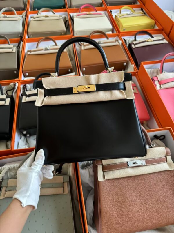 mmexport1729587410991-1 Hermes CC89 Noir Box Leather Kelly 28CM Gold Hardware