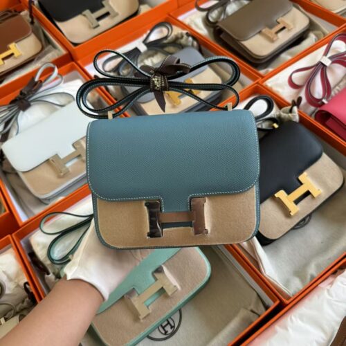 Hermes Bag Price Blue Jean Epsom Leather Constance 19 Shoulder Bag