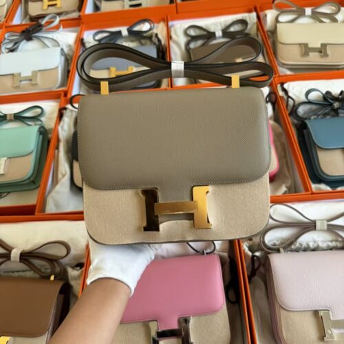 Hermes Constance Bag 24CM Epsom Leather M8 Gris Asphalt Gold Hardware