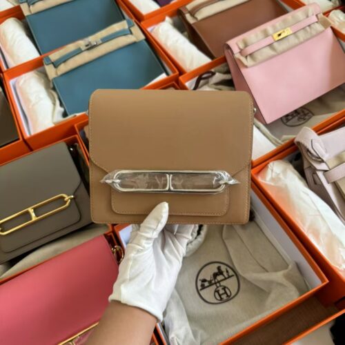 Hong Kong Hermes Roulis Mini 18cm Swift Leather 0M Chai Silver Hardware