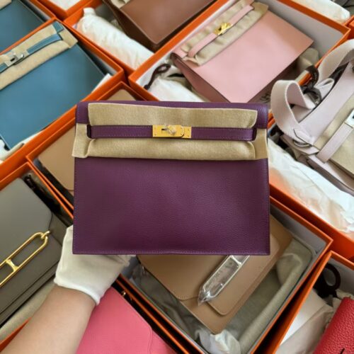 Hermes Kelly Danse 22 Images P9 Anemone Evercolor Leather Gold Hardware