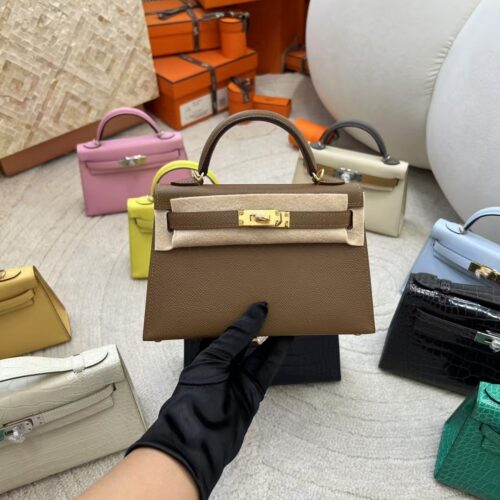 Hong Kong Hermes Mini Kelly 19CM Epsom Leather 3G Alezan Silver Hardware