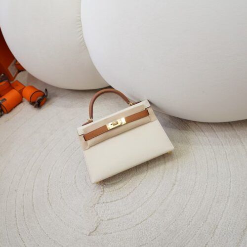 Hermes Mini Kelly 19CM Epsom CC10 Craie / CC 37 Gold Gold Hardware