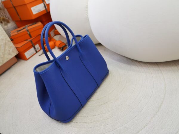 mmexport1730711262016 UAE Dubai Hermes Garden Party 30CM Negonda Leather 71 Bleu France Silver Hardware