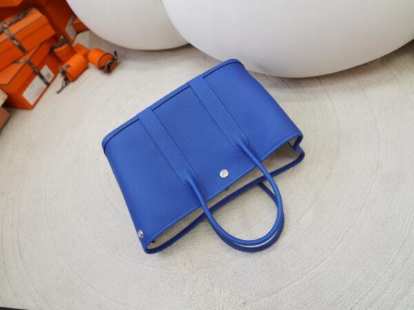 mmexport1730711265889 UAE Dubai Hermes Garden Party 30CM Negonda Leather 71 Bleu France Silver Hardware