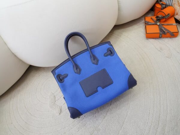 mmexport1730880456240 Hermes Birkin Cargo 25CM Canvas Blue France / Leather Blue Navy Silver Hardware
