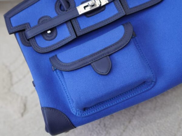 mmexport1730880459735 Hermes Birkin Cargo 25CM Canvas Blue France / Leather Blue Navy Silver Hardware