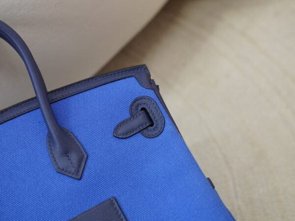 mmexport1730880461643 Hermes Birkin Cargo 25CM Canvas Blue France / Leather Blue Navy Silver Hardware