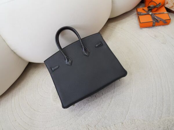 mmexport1730880489205 Hermes Birkin Touch 25CM Togo / Lizard Leather CK89 Noir Silver Hardware