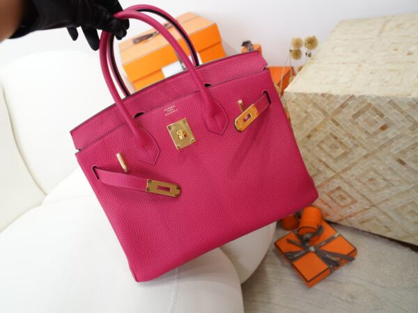 mmexport1730966249270-1 Hermes 0D Rose Mexico Togo Leather Birkin 30CM Images Gold Hardware