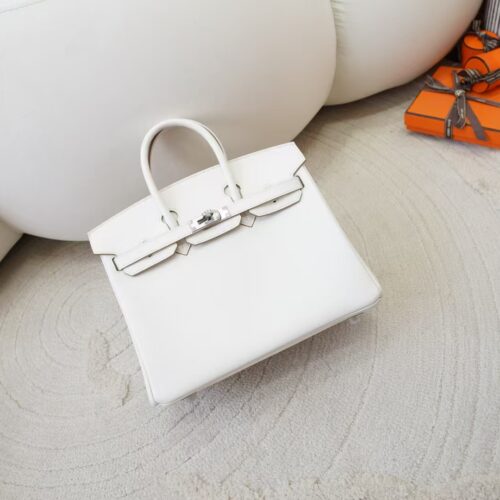UK London Hermes Birkin 25CM Swift Leather 0T Mushroom Silver Hardware