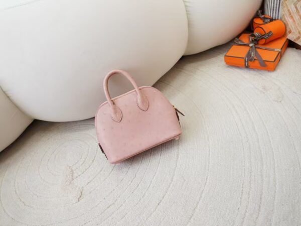 mmexport1730966338505-1 Hermes Bolide Mini 18CM KK Ostrich Leather 94 Terre Cuit Silver Hardware
