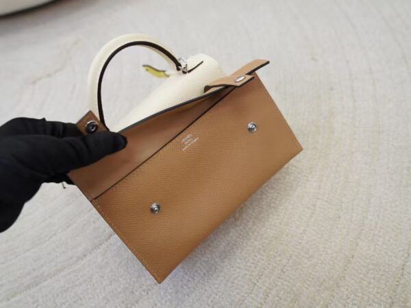 mmexport1731058019402 Hermes Kelly Doll Picto Clutch I2 Nata Epsom Leather Silver Hardware