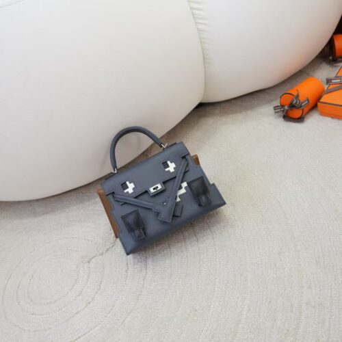 UK London Hermes Kelly Doll Picto 16CM Epsom Leather H0 Gris Misty Silver Hardware