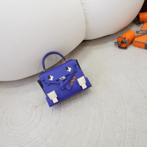 Hermes Kelly Doll Picto Epsom Leather O8 Blue Royal Silver Hardware