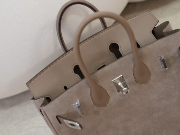 mmexport1731060322043-1 Canada Toronto Hermes Birkin 25CM Grizzly Leather CK18 Etoupe Silver Hardware