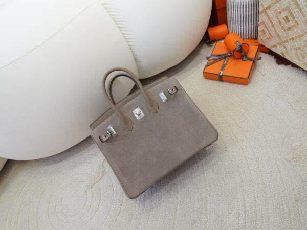 mmexport1731060331087 Canada Toronto Hermes Birkin 25CM Grizzly Leather CK18 Etoupe Silver Hardware