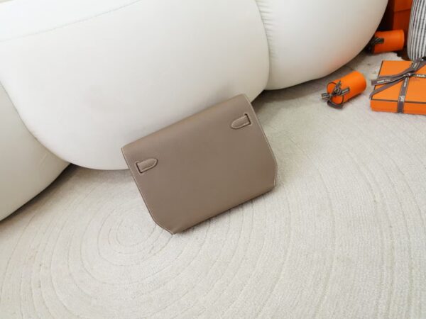 mmexport1731482815771 Clutch Bag Kelly Depeches 25CM Togo Leather CK18 Etoupe Silver Hardware