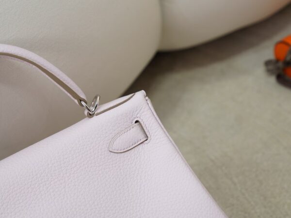 mmexport1731482930821 Women’s Tote Bag Kelly 28CM Clemence Leather 09 Mauve Pale Silver Hardware
