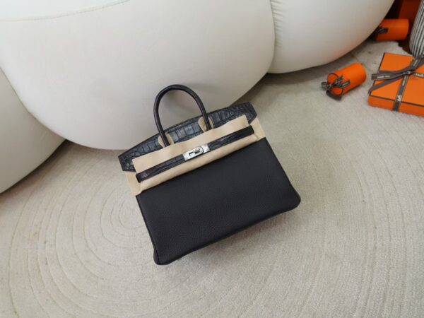 mmexport1731483359258-1 Luxury Bag Birkin Touch 25CM Togo / Matte Alligator Crocodile CK89 Noir Silver Hardware