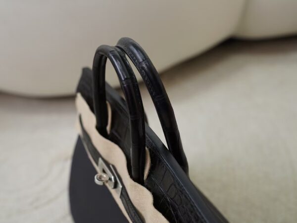 mmexport1731483362586 Luxury Bag Birkin Touch 25CM Togo / Matte Alligator Crocodile CK89 Noir Silver Hardware