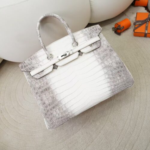 Women’s Tote Bag Himalaya Matte Crocodile Birkin 35CM Silver Hardware