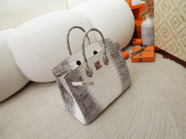 mmexport1731483421394 Women’s Tote Bag Himalaya Matte Crocodile Birkin 35CM Silver Hardware