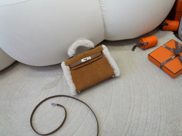 mmexport1731924447893 2024 Winter Teddy Mini Kelly CK37 Gold Suede / Swift Leather Silver Hardware