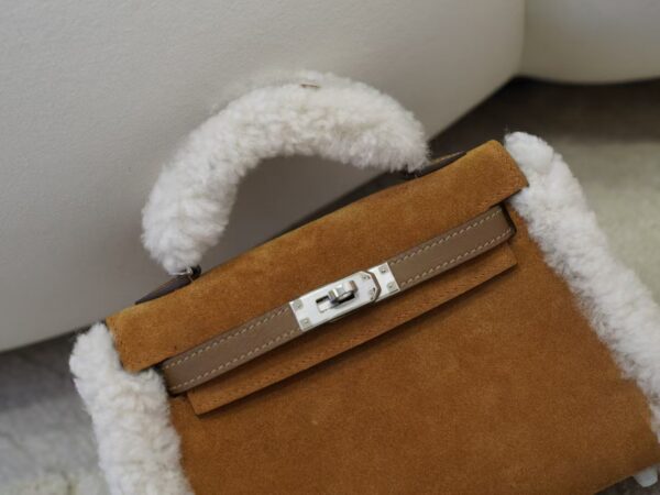 mmexport1731924451537 2024 Winter Teddy Mini Kelly CK37 Gold Suede / Swift Leather Silver Hardware