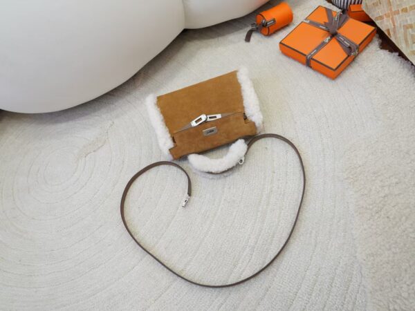 mmexport1731924460852 2024 Winter Teddy Mini Kelly CK37 Gold Suede / Swift Leather Silver Hardware