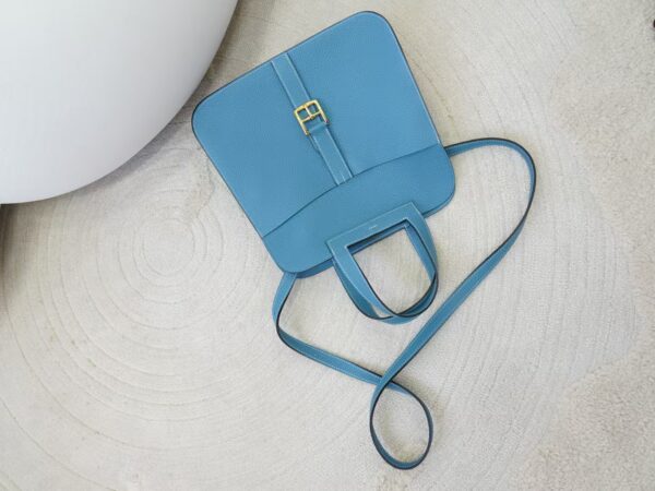 mmexport1732175784547 Australia Sydney Halzan 31CM Clemence Leather D2 New Blue Jean Silver Hardware
