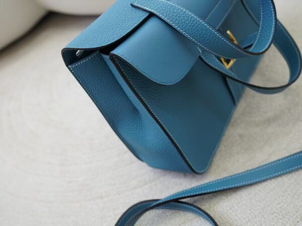 mmexport1732175788278 Australia Sydney Halzan 31CM Clemence Leather D2 New Blue Jean Silver Hardware
