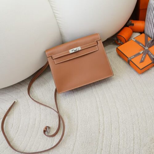 Full Handmade Kelly Danse 22CM CK37 Gold Evercolor Leather Silver Hardware