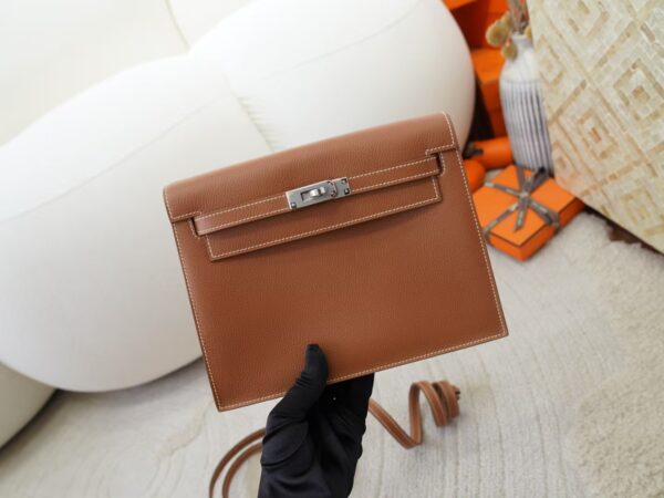 mmexport1732176133697 Full Handmade Kelly Danse 22CM CK37 Gold Evercolor Leather Silver Hardware