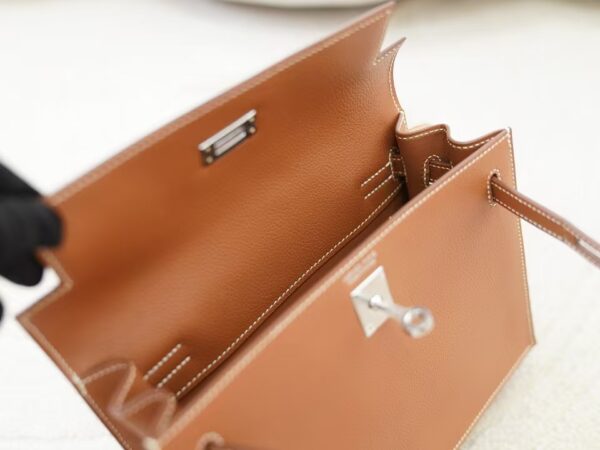 mmexport1732176137432 Full Handmade Kelly Danse 22CM CK37 Gold Evercolor Leather Silver Hardware