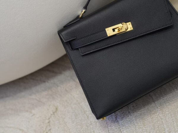 mmexport1732866008473 Women’s Shoulder Bag Kelly Desordre 20CM Epsom Leather CC89 Noir Gold Hardware
