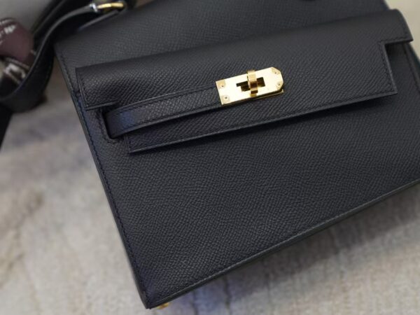 mmexport1732866012277 Women’s Shoulder Bag Kelly Desordre 20CM Epsom Leather CC89 Noir Gold Hardware