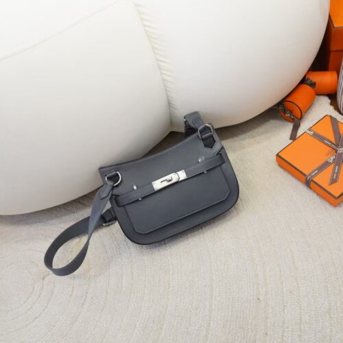 Full Handmade Jypsiere Mini 23CM Swift Leather H0 Gris Misty Silver Hardware